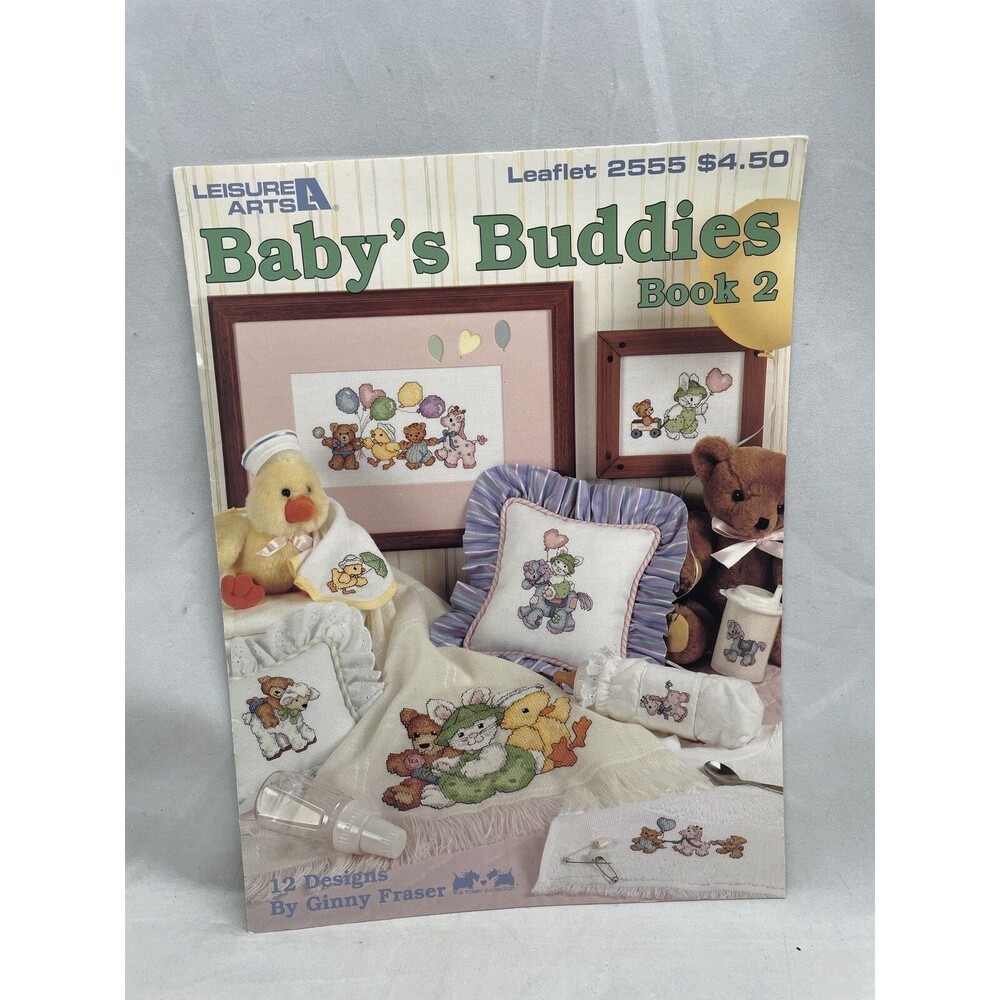 Leisure Arts Baby's Buddies Book 2 Counted Cross Stitch Booklet 2555 Bunny Duck